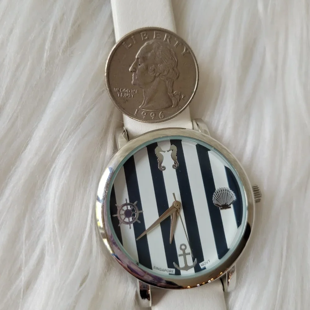 White Nautical Themed Fashion Watch